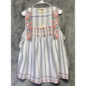 Savanna Jane Women’s Plus Floral Accent Tank Blouse Size 2X